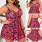 Set rochie de baie mini cu bretele subțiri pentru femei și fundă triunghiulară