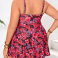 Set rochie de baie mini cu bretele subțiri pentru femei și fundă triunghiulară