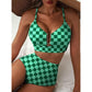 Costum de baie bikini cu talie înaltă și decolteu în formă de U pentru femei