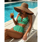 Costum de baie bikini cu talie înaltă și decolteu în formă de U pentru femei