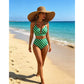 Costum de baie bikini cu talie înaltă și decolteu în formă de U pentru femei