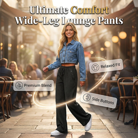 Pantaloni casual pentru femei, cu talie înaltă și picioare largi