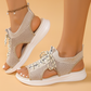Women's Open-Toe Breathable Knit Wedge Sandals