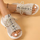 Women's Open-Toe Breathable Knit Wedge Sandals