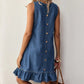 Women's Sleeveless Denim Ruffle Hem Dress