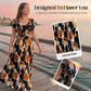 Rochie maxi plisată cu imprimeu floral retro pentru femei