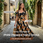 Rochie maxi plisată cu imprimeu floral retro pentru femei