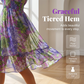 Rochie pentru femei cu imprimeu floral, decolteu în V, volan la tiv, croială A