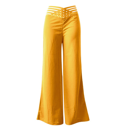 Pantaloni Casual pentru Femei, Talie Înaltă, Cu Picioare Late