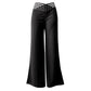 Pantaloni Casual pentru Femei, Talie Înaltă, Cu Picioare Late
