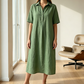 Rochie casual de zi cu zi pentru femei, din amestec de in