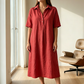 Rochie casual de zi cu zi pentru femei, din amestec de in
