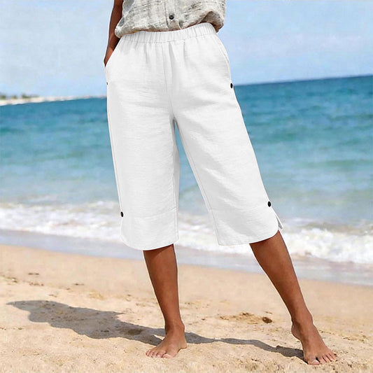 Pantaloni Capri Casual de Vară, Respirabili pentru Femei