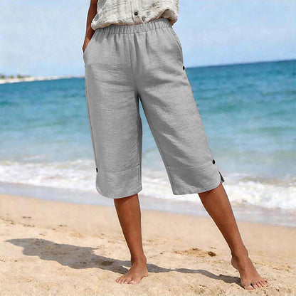 Pantaloni Capri Casual de Vară, Respirabili pentru Femei