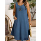 Rochie Casual pentru Femei, Fără Mâneci, cu Volane