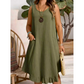 Rochie Casual pentru Femei, Fără Mâneci, cu Volane