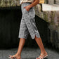 Pantaloni Capri casual pentru femei, cu model caroiaj