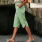 Pantaloni Capri casual pentru femei, cu model caroiaj