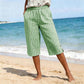 Pantaloni Capri casual pentru femei, cu model caroiaj