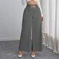 Pantaloni eleganți pentru femei, cu talie înaltă și picior larg