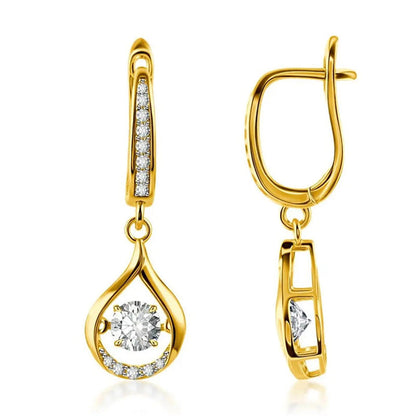 Cercei strălucitori în formă de lacrimă pentru femei 💎✨
