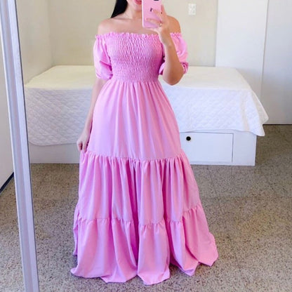 Rochie Maxi Elegantă pentru Femei, cu Volane