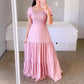 Rochie Maxi Elegantă pentru Femei, cu Volane