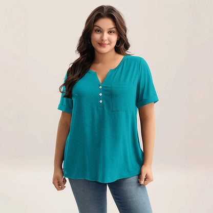 Tricou pentru femei, mărime mare, casual, cu mânecă scurtă