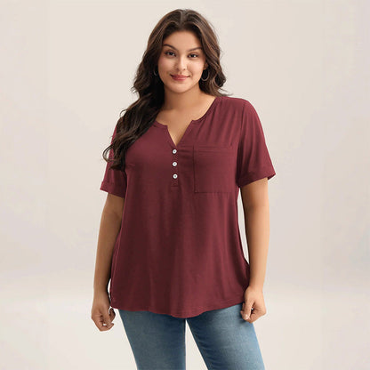 Tricou pentru femei, mărime mare, casual, cu mânecă scurtă
