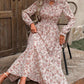 pentru femei, stil vacanță, cu imprimeu floral ditsy și talie ajustată, maxi