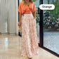 🌷Set elegant pentru doamne din două piese 【Bluză cu decolteu în V și pantaloni cu picior larg】
