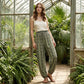 Women's Smocked High Waist Printed Lantern Pants
