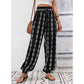 Women's Smocked High Waist Printed Lantern Pants