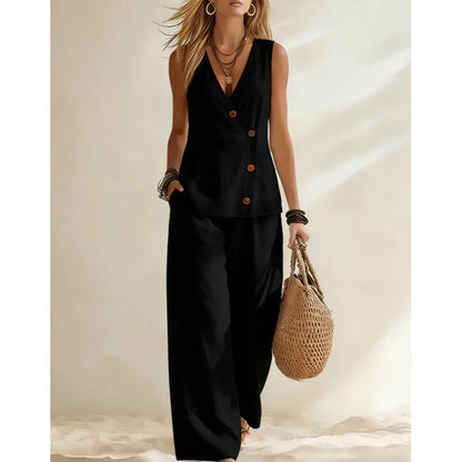 Set elegant pentru femei: Vestă și pantaloni, set de 2 piese