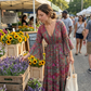 Rochie maxi boemă cu imprimeu floral pentru femei