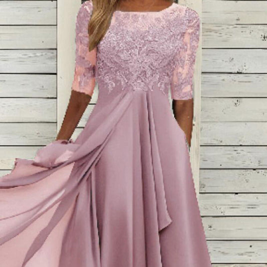 Rochie elegantă cu broderie, tip cocktail, lejeră