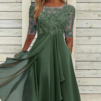 Rochie elegantă cu broderie, tip cocktail, lejeră