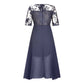Rochie elegantă cu broderie, tip cocktail, lejeră