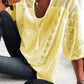 👚🌸 Bluză pentru femei cu guler în U și croșetat – Șnur cu ciucuri și mâneci scurte – Chic casual de vară 🌿