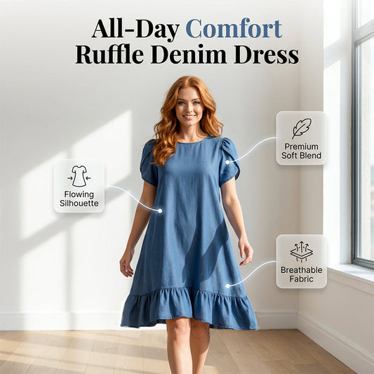 Rochie elegantă din denim spălat