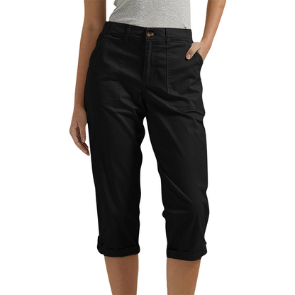 Pantaloni Capri pentru femei, uni, ușori, din amestec premium