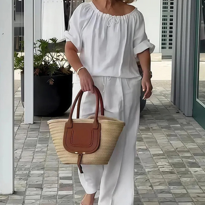 Set de 2 piese: Top și Pantaloni cu Șnur pentru Femei