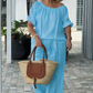 Set de 2 piese: Top și Pantaloni cu Șnur pentru Femei