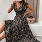 Rochie maxi cu decolteu în V și imprimeu floral