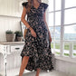 Rochie maxi cu decolteu în V și imprimeu floral
