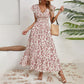 Rochie maxi cu decolteu în V și imprimeu floral