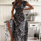 Rochie maxi cu decolteu în V și imprimeu floral