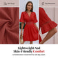 Rochie elegantă cu decolteu în V și detalii cu dantelă decupată