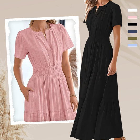 Rochie Maxi pentru femei, stil Boho Chic, cu talie elastică