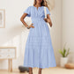 Rochie Maxi pentru femei, stil Boho Chic, cu talie elastică